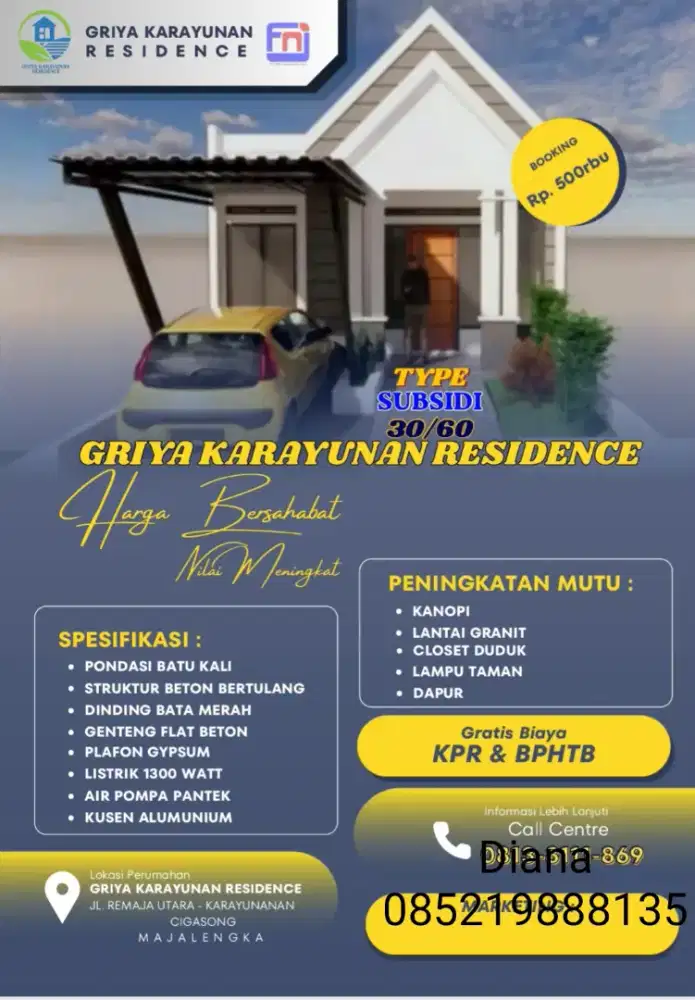 500 ribu Dapat Rumah di Griya Karayunan Majalengka