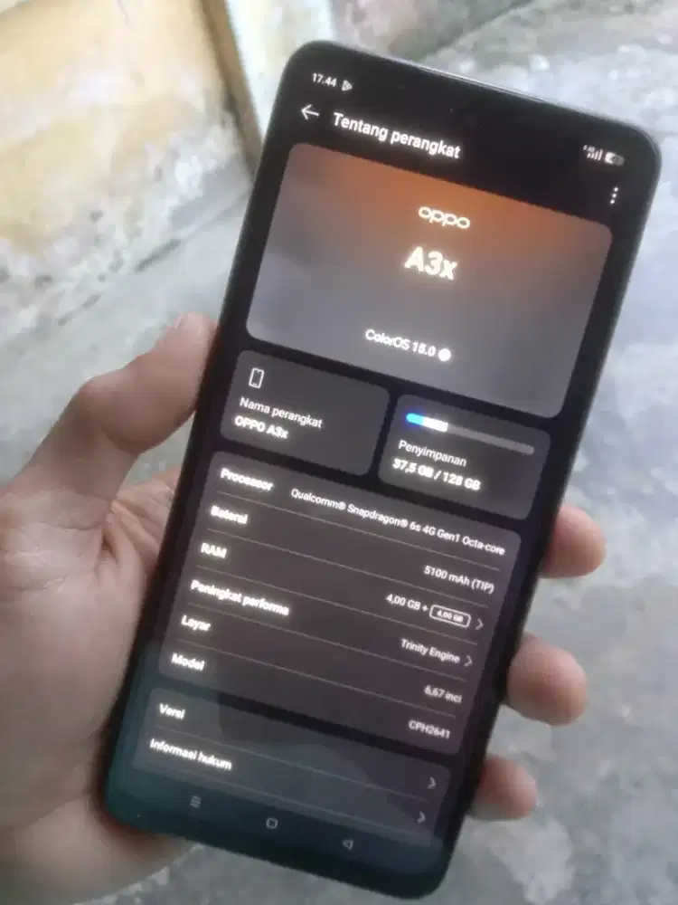 Oppo A3x Ram 4GB Internal 128GB, Second/Bekas (Lengkap & Minus)