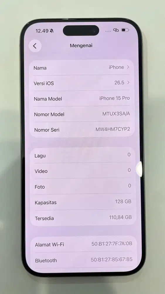 iphone 15 pro 128gb ex BliBli bh 85