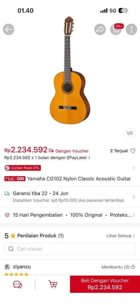 Yamaha CG102 Nylon Classic