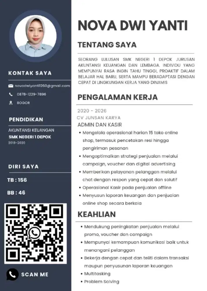 Mencari pekerjaan sebagai admin ( Berpengalaman 5 Tahun )