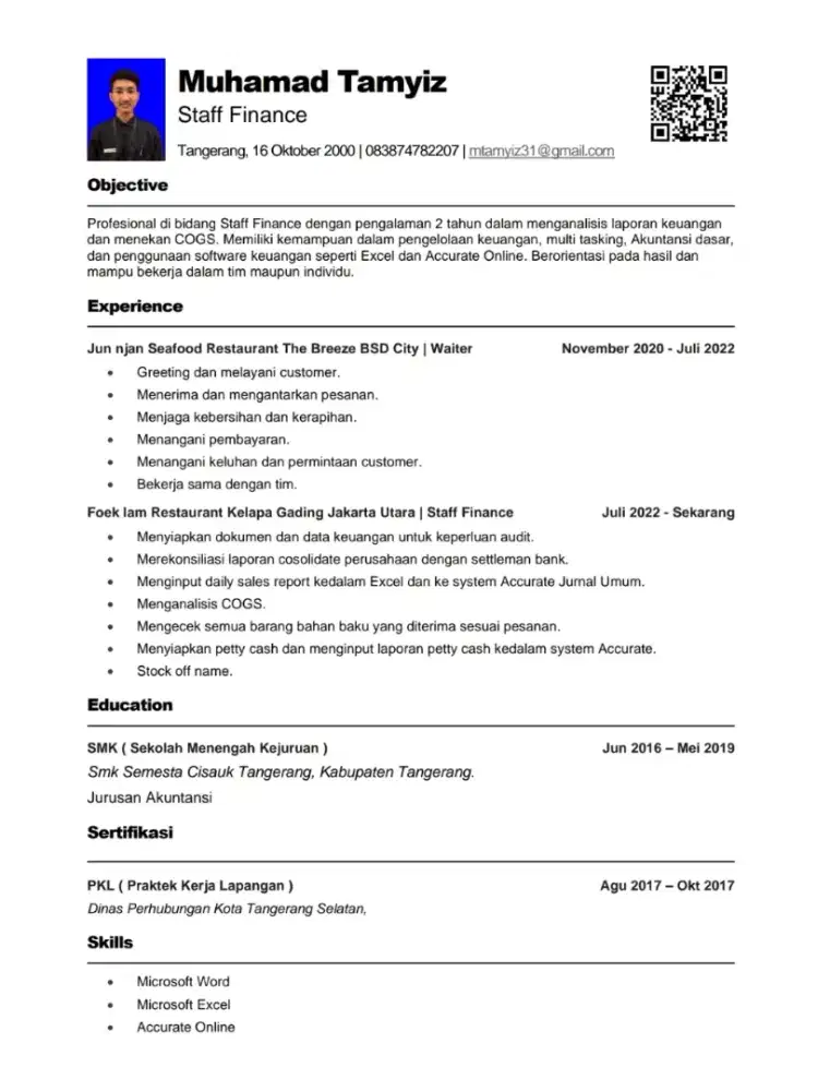 Open To Work - Staff Finance & Accounting