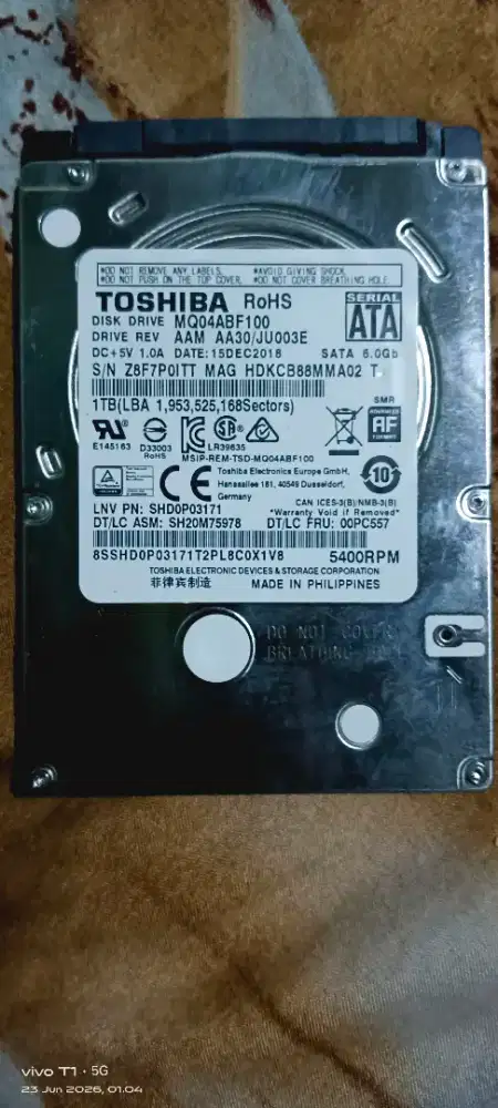 Hdd 1TB Sata 6.0 Gb