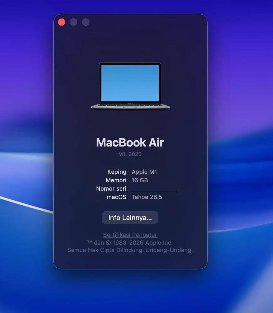 Macbook Air M1_13 Inch_Ram 16 GB_Penyimpanan 512 GB_Mantappp_(16/512)