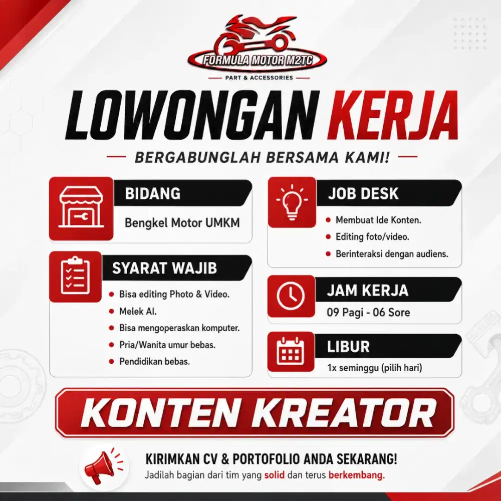 Dibutuhkan/Lowongan Kerja Konten Kreator
