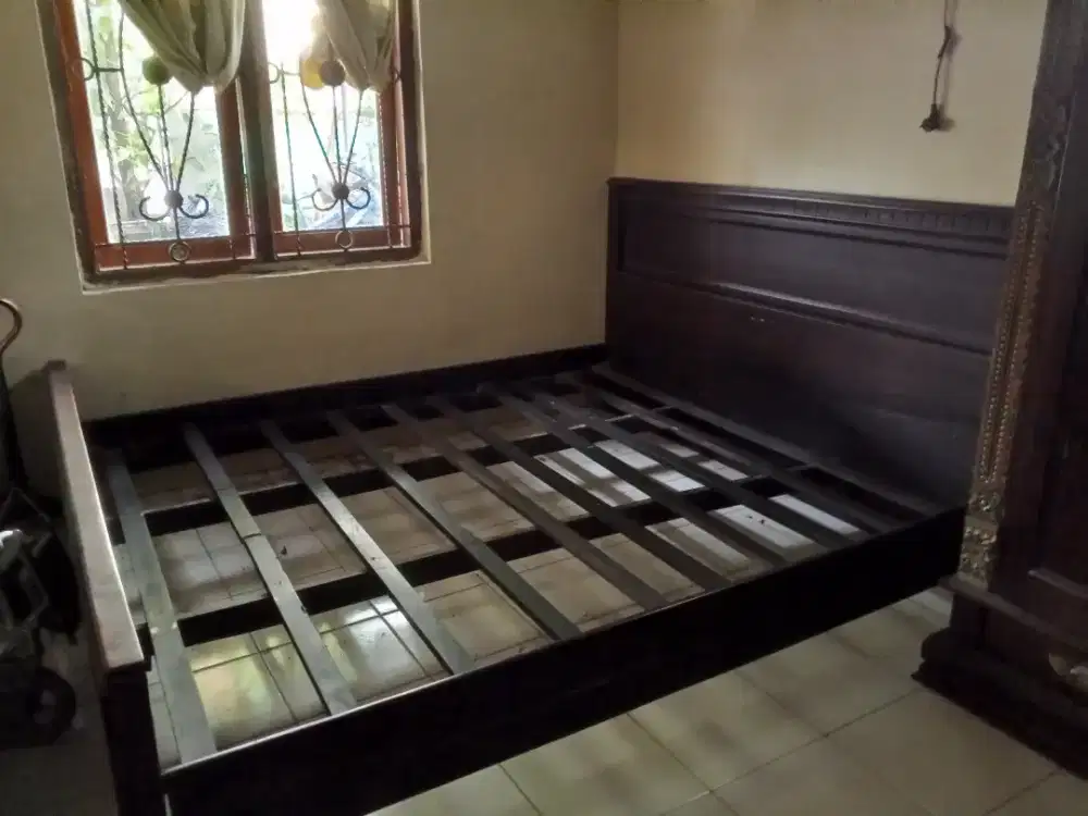 Ranjang kasur Kayu jati Asli