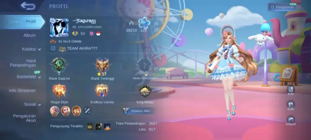 akun mobile legends recal tas tas
