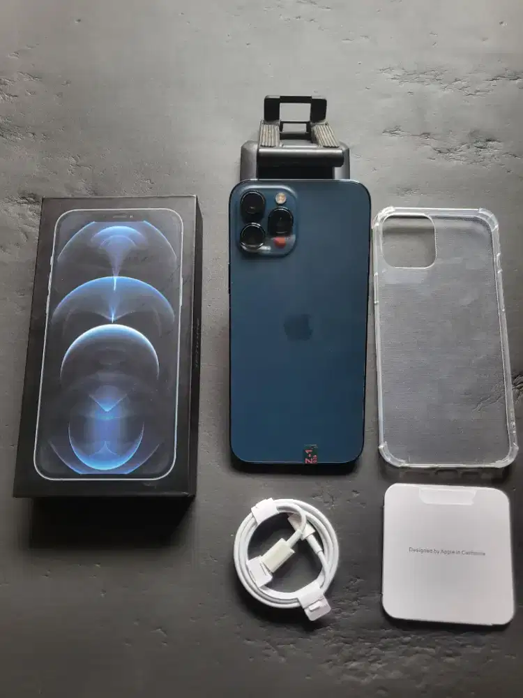 Iphone 12 pro max 128gb blue inter fullset mulus all operator