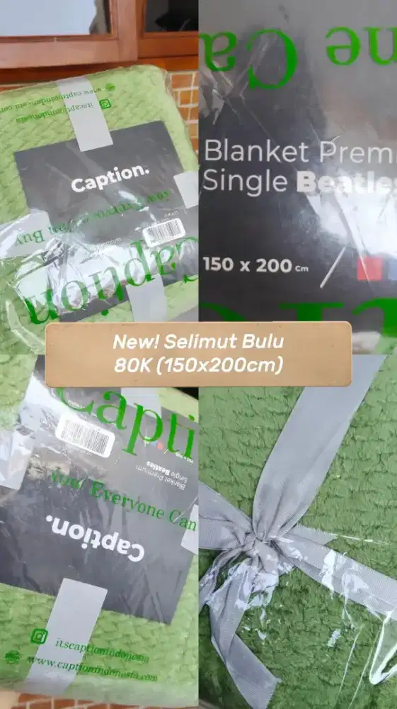 Selimut bulu caption