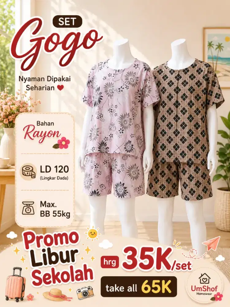 One Set Gogo bahan Rayon