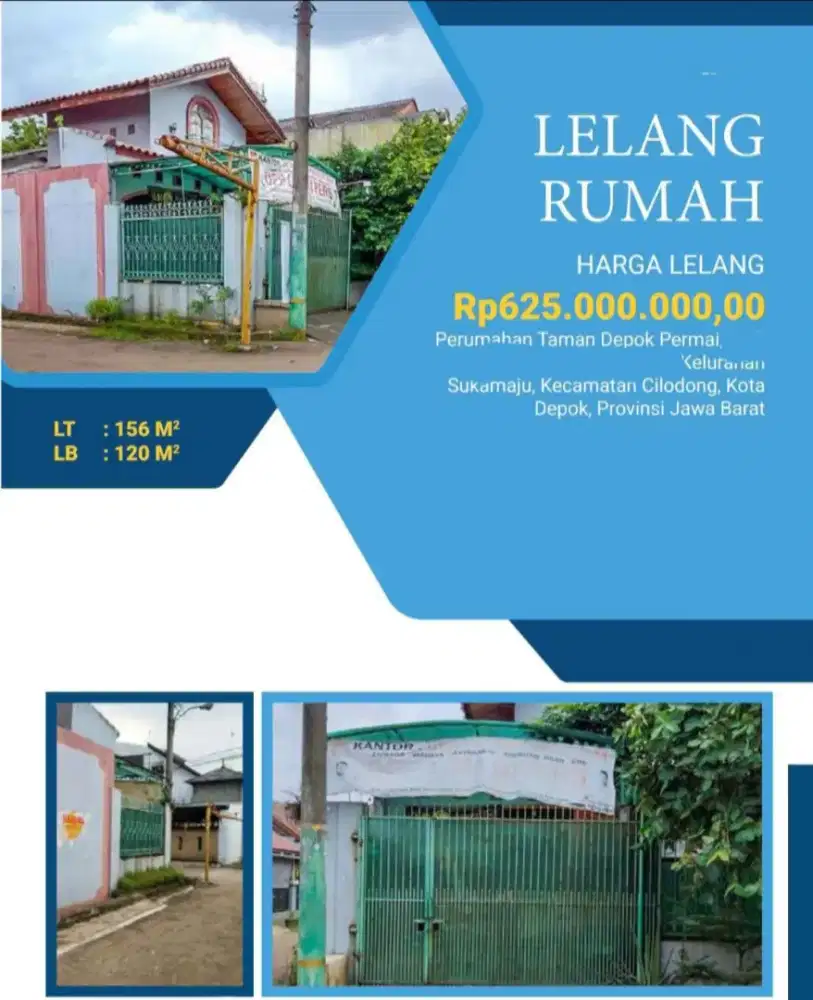 Dijual Rumah 2 Lantai Perumahan Taman Depok Permai