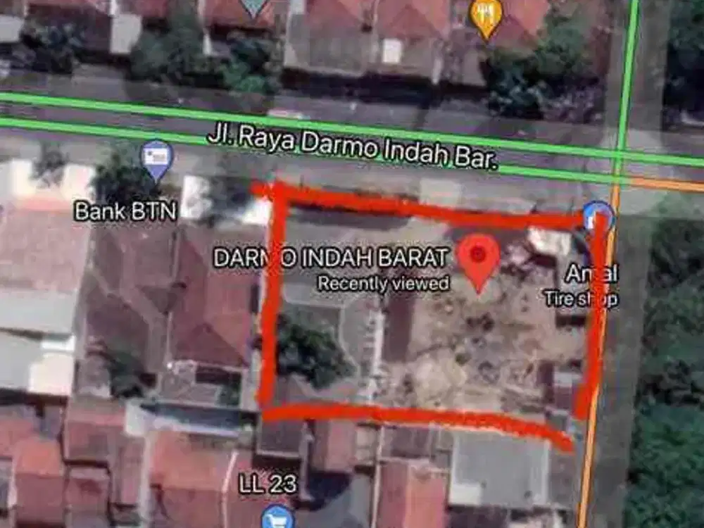 Dijual Tanah Nol Jalan Raya Darmo Indah Barat