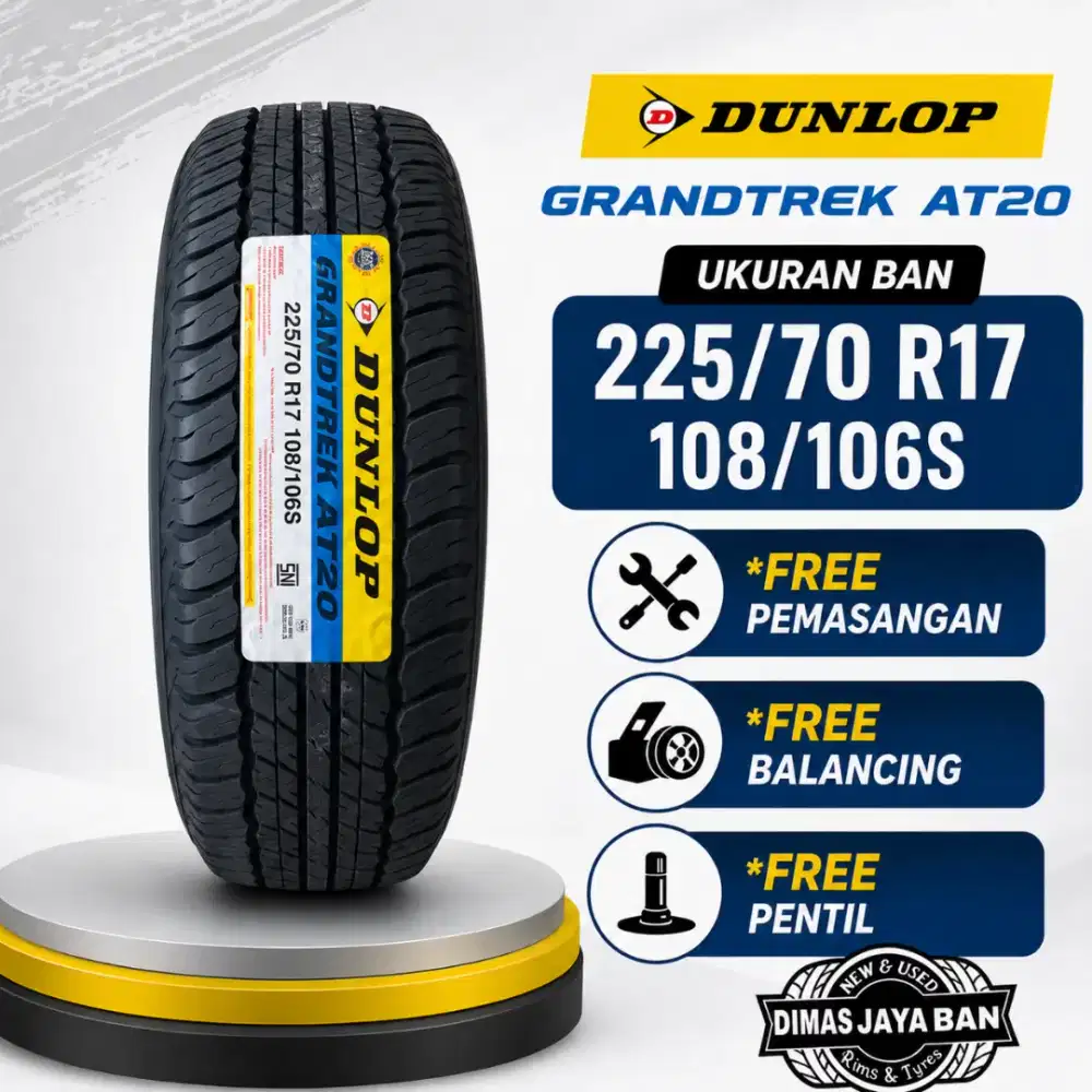 BAN MOBIL DUNLOP 225 70 17 GRANTREK AT20 NIK2026 SUPER LIKE NEW