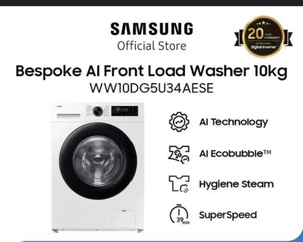 Mesin cuci samsung 10KG ready