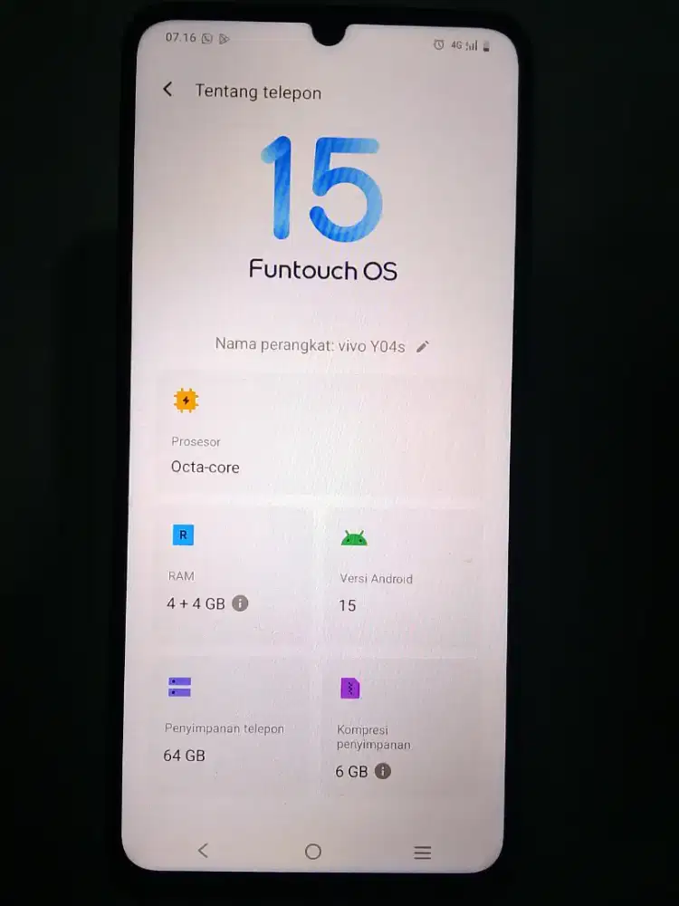 Di jual BU hp Vivo y04s ram 4/64, mulus,lokasi jakpus