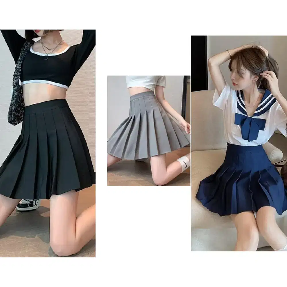 Skirt Rok Celana Wanita Dewasa Motif Polos