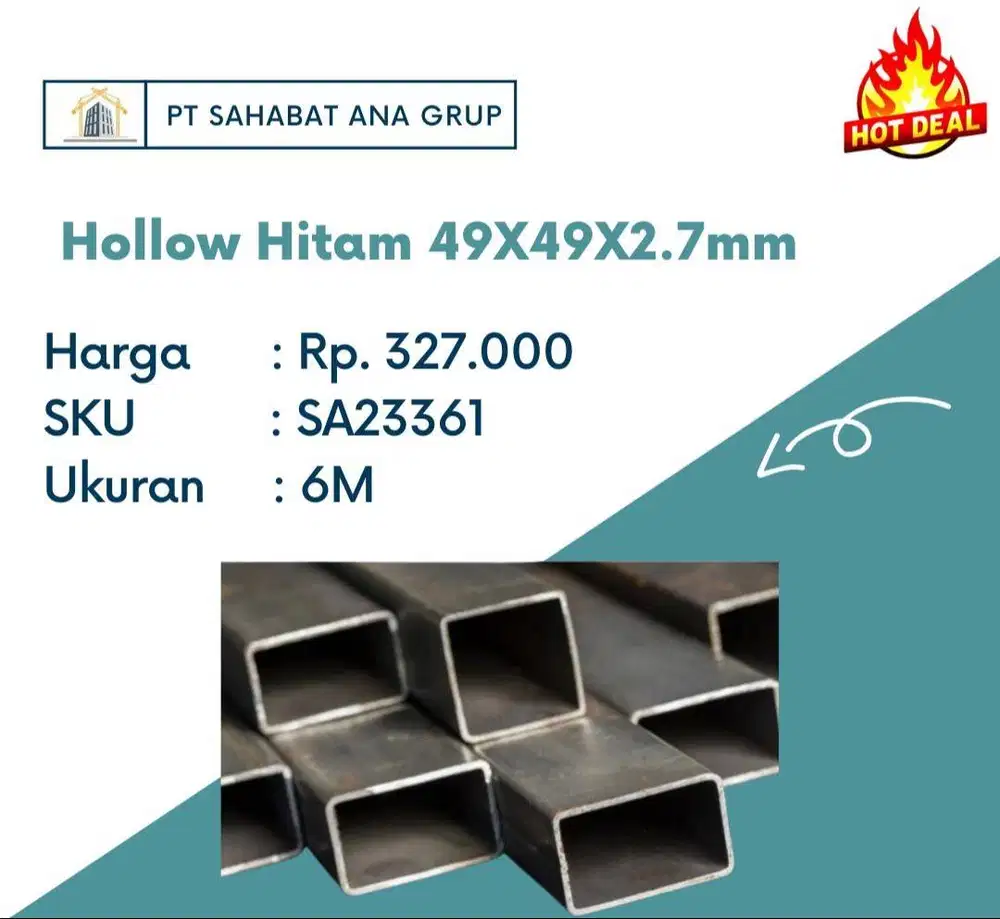 Hollow Hitam 49X29X2.7mm