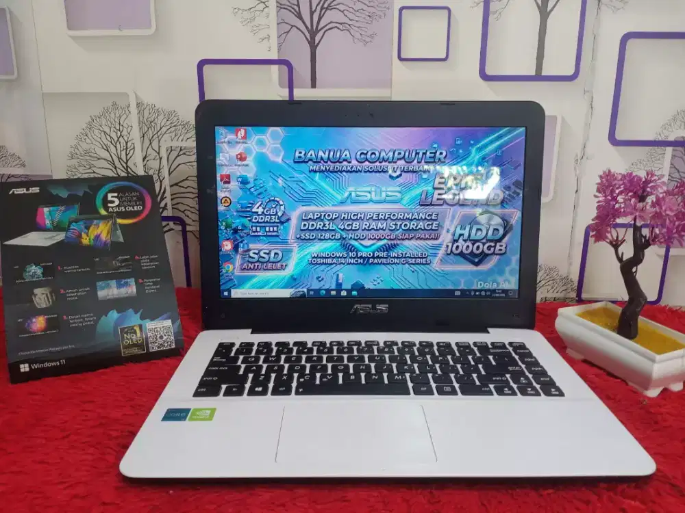 Laptop Asus 14 inch Core i3 SSD anti lelet siap pakai