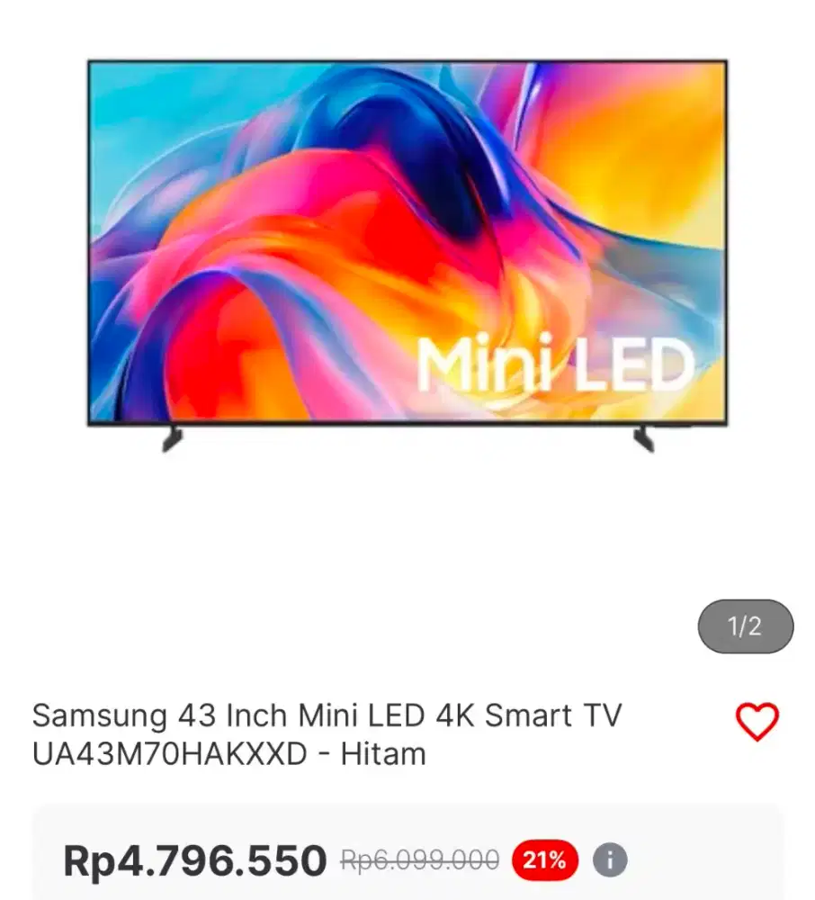SAMSUNG 43 INCH MINI LED 4K SMART TV SERI TERBARU