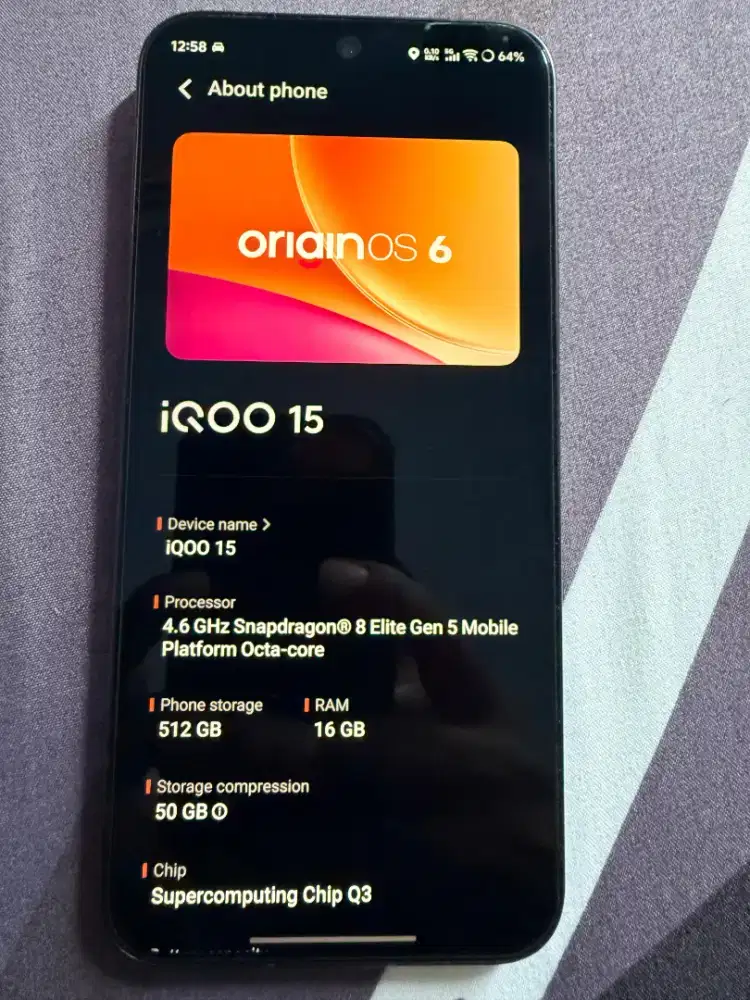 Iqoo 15 16 512GB Black Inter Beacukai Like new