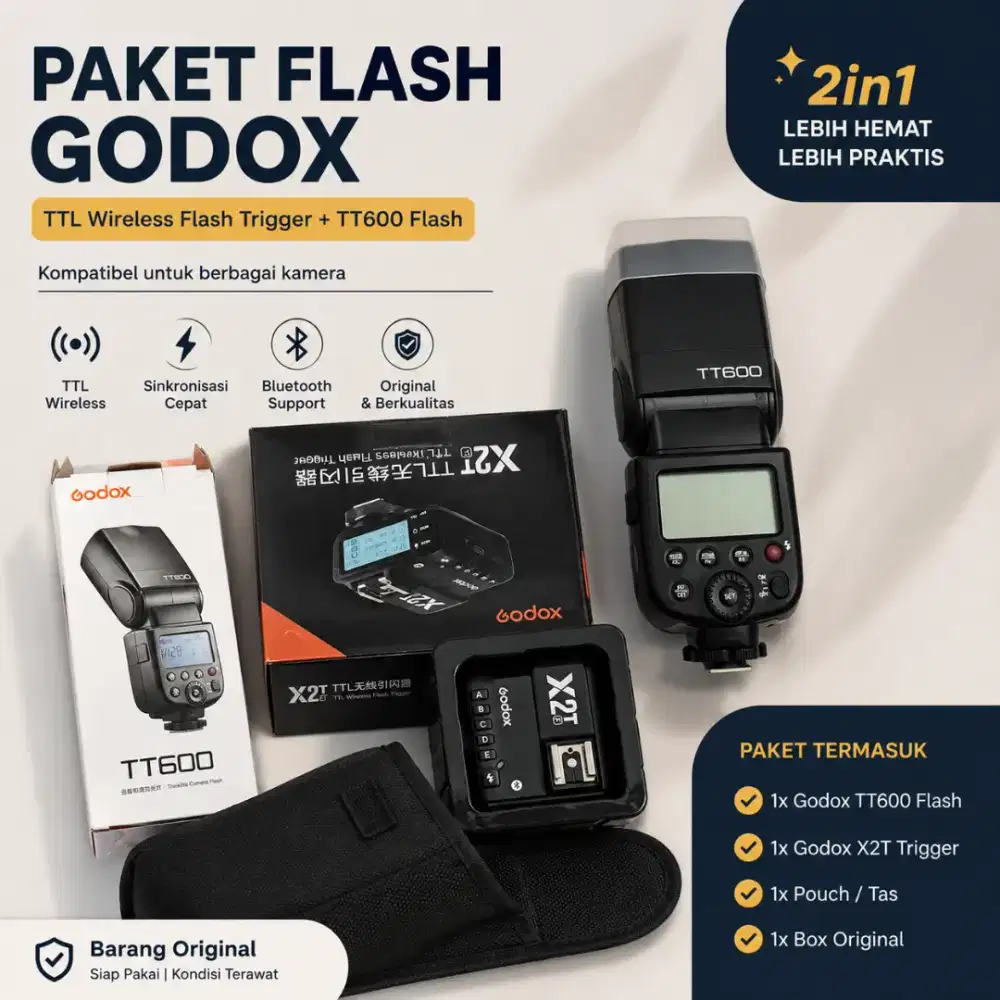 Flash GODOX TT600 + Triger X2t Fujifilm