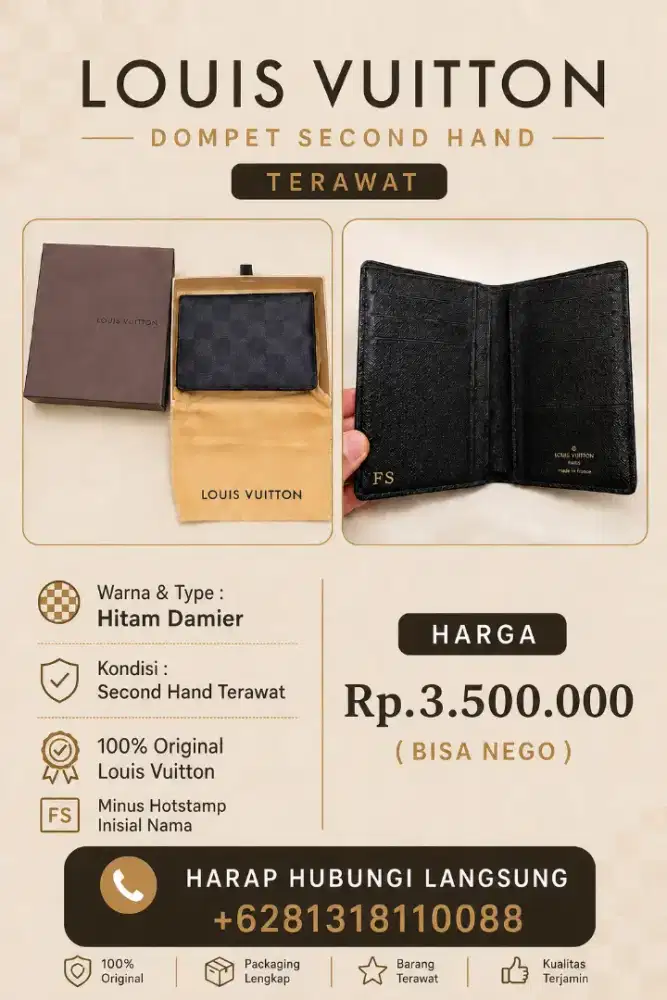 DIJUAL! Dompet Original LV second hand terawat