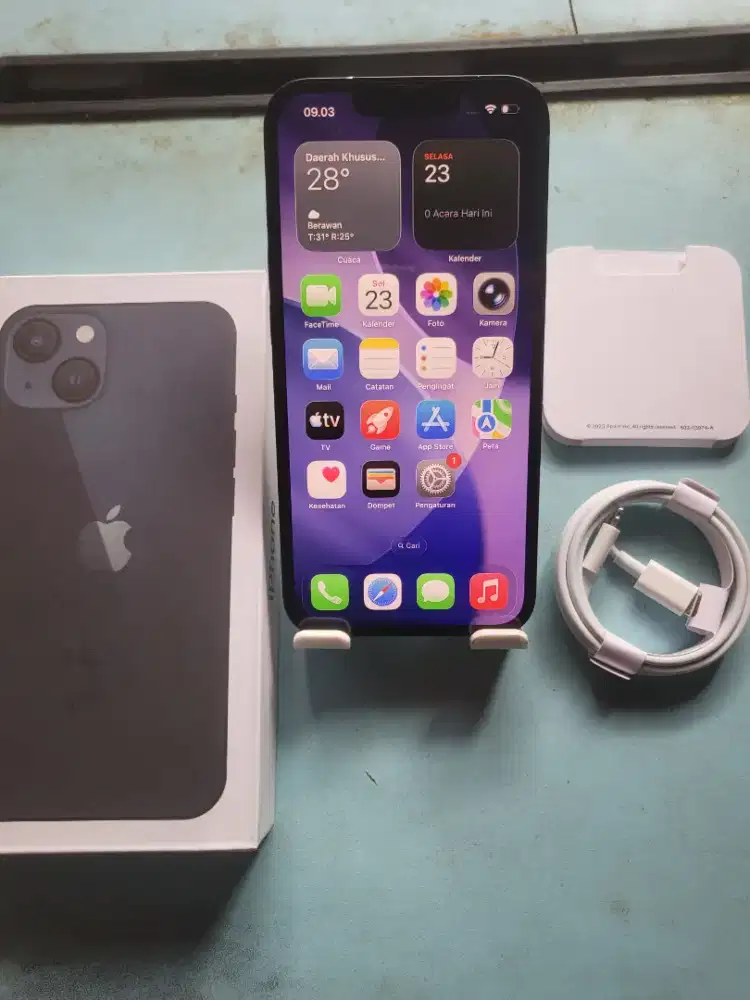 Iphone 13 128gb black inter fullset mulus all operator normal semua