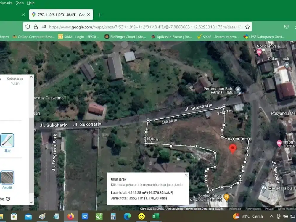 DIJUAL TANAH DEKAT DENGAN TEMPAT PARIWISATA LOKASI BATU