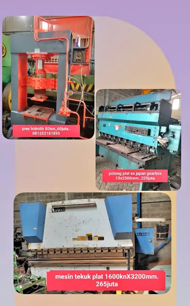 mesin tekuk potong plat dll