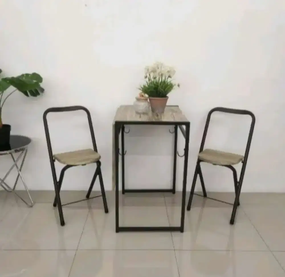 Meja Makan Set Lipat 2 kursi