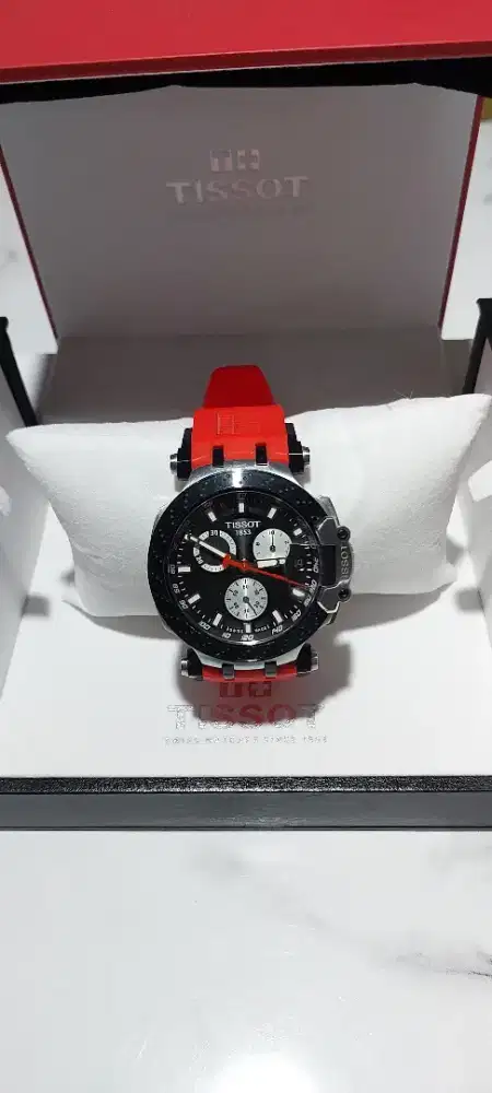 TISSOT T-Race Chronograph Black Dial Red Rubber Strap
