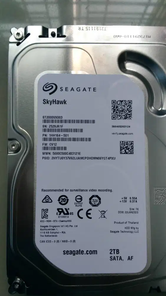 Hard disk CCTV Seagate Skyhawk 2TB