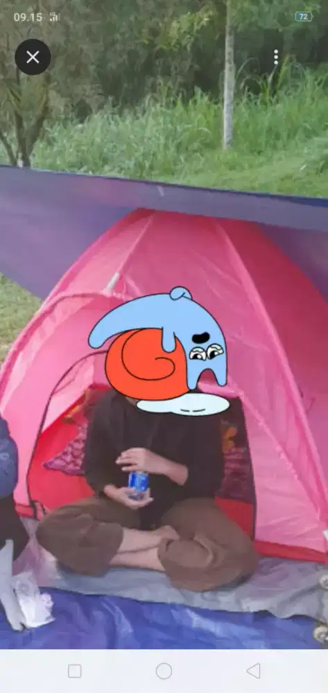 Jual tenda kemping untuk 2 orang. Komplit masih bagus sekali