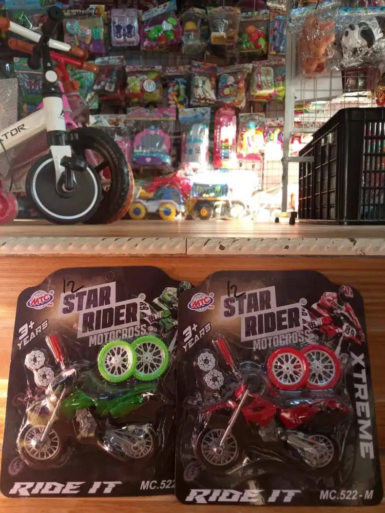 mainan anak motor cros metalik