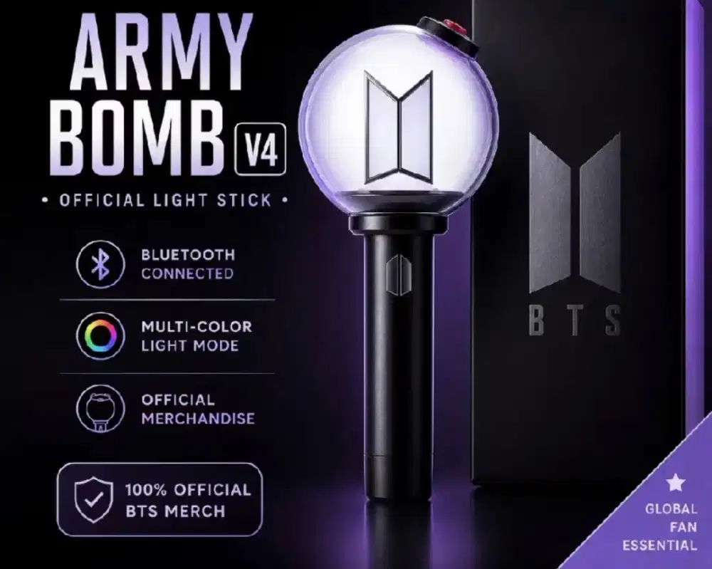 BTS Army Bomb Official l
Light stick Ver.4
Ready !