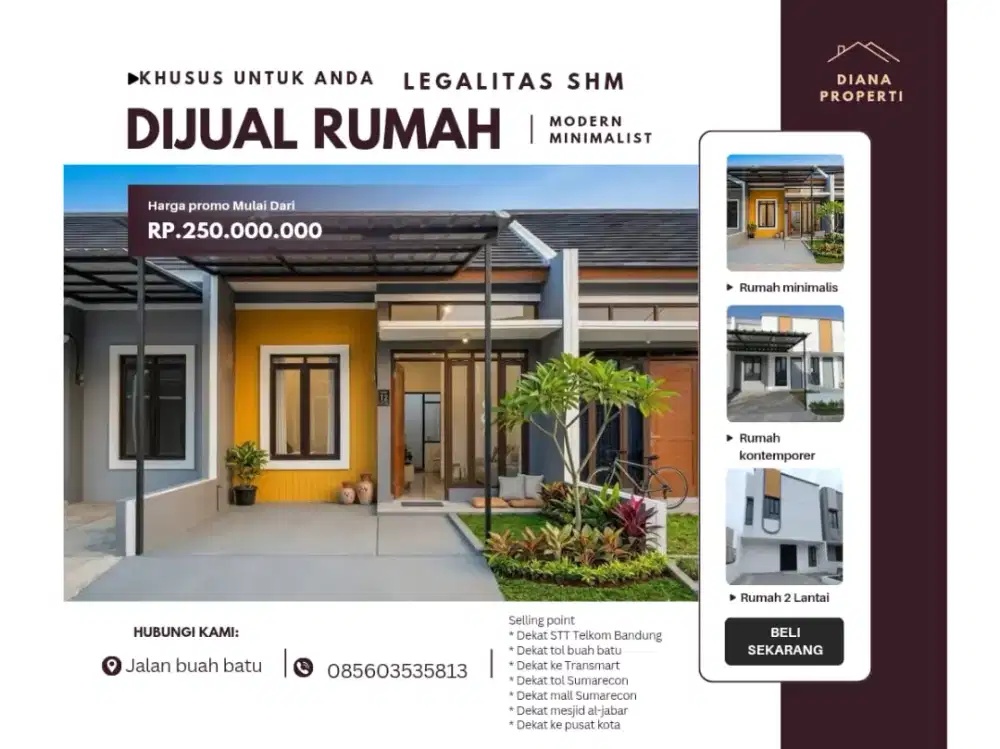 Rumah dijual murah bandung type 30/60 Hanya 285 Jutaan