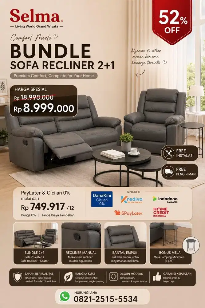 Sofa Recliner 2+1