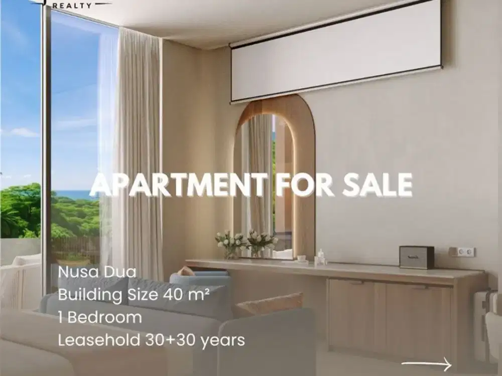 Strategic 1 Bedroom Apartment With 60 Year Leasehold In Nusa Dua Area