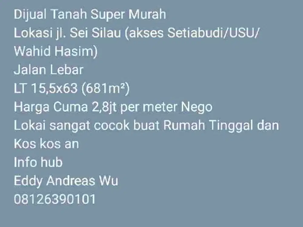 Dijual Tanah Murah Medan
