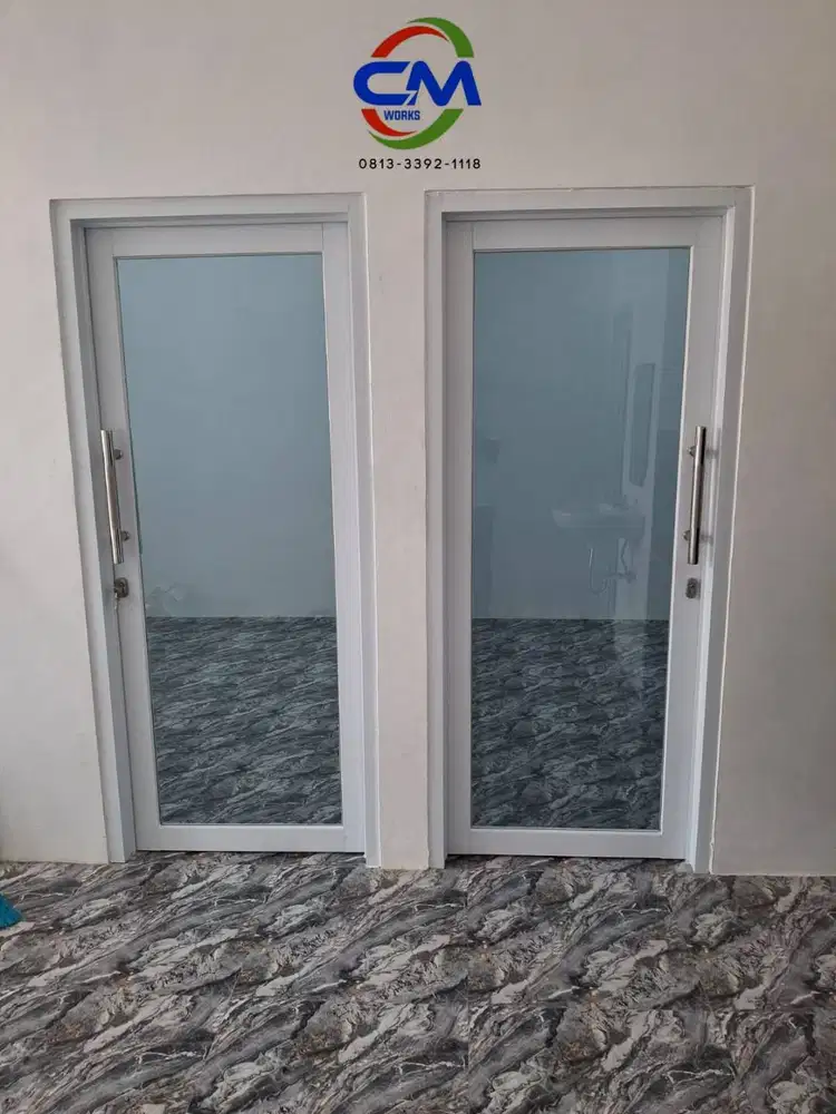 Pintu Aluminium Full Kaca