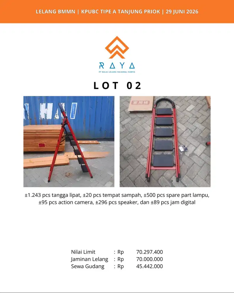 TANGGA LIPAT, TEMPAT SAMPAH, SPAREPART LAMP, ACTION CAMERA,SPEAKER DLL