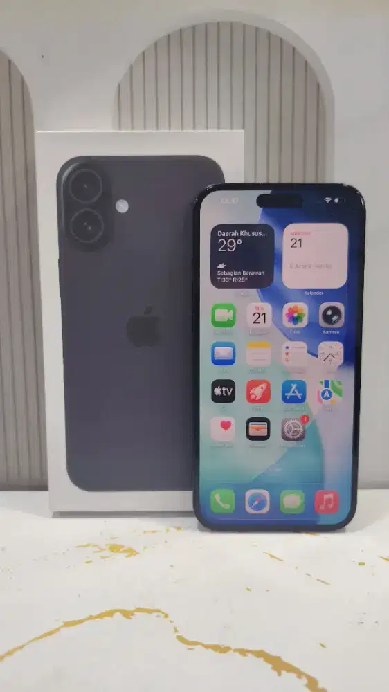 Iphone 16 Plus 128gb Black Inter All Op Simlock Fullset. Hb 95%