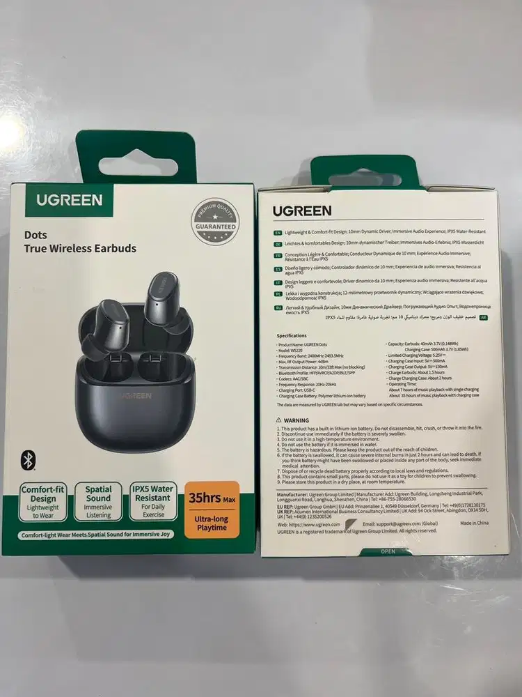 HF TWS Ugreen Dots Buds Black (75628)