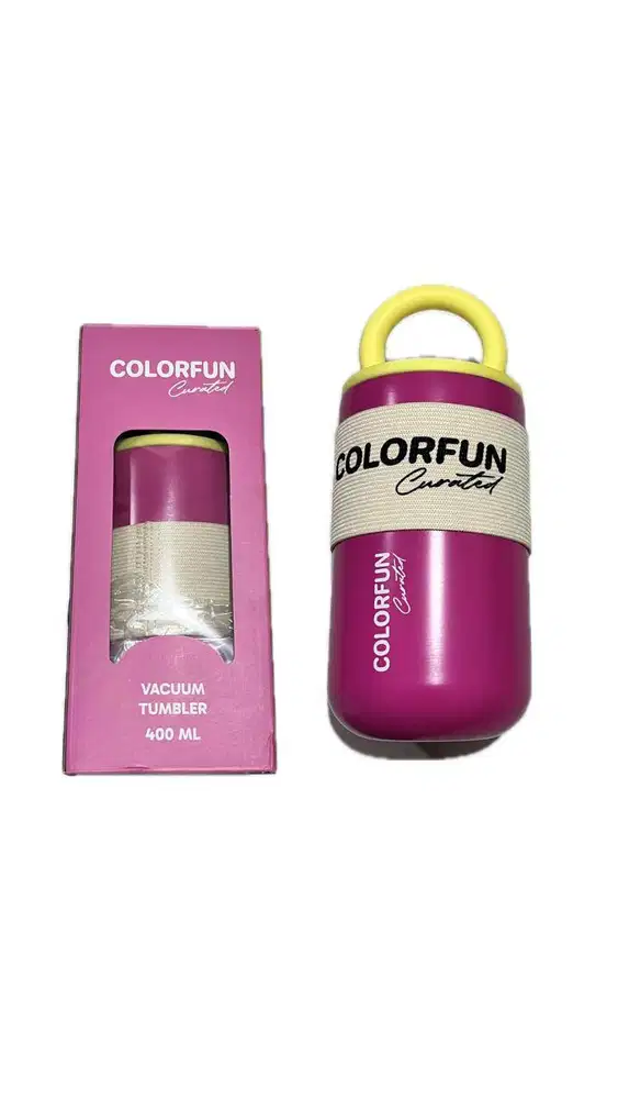 Botol Minum (Tumbler) Pink dan Kuning Colorfun ORIGINAL
