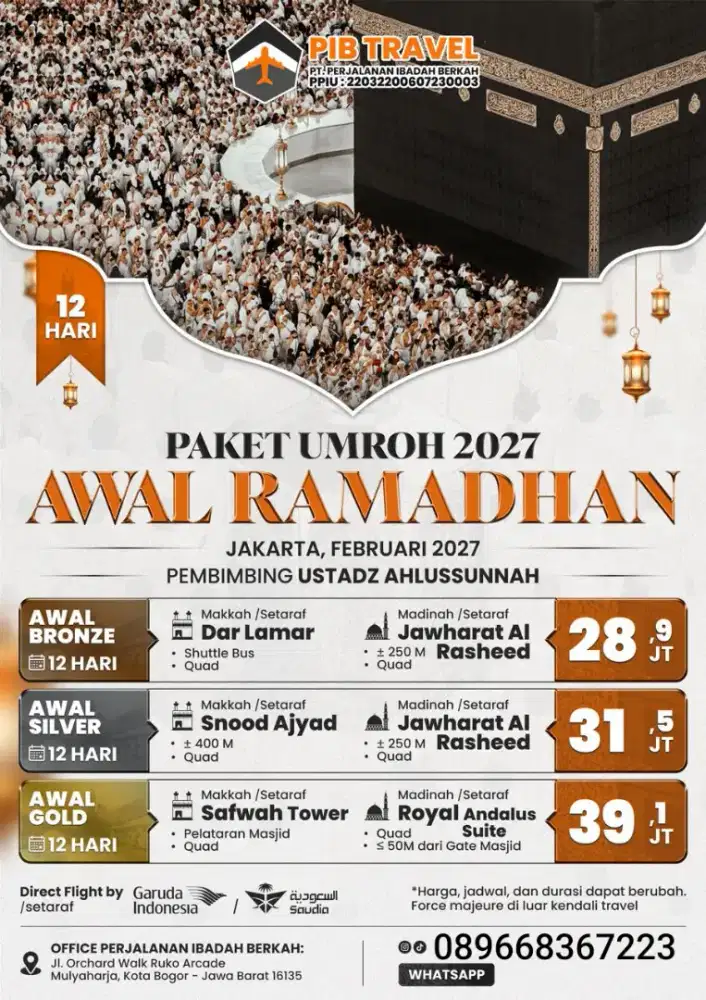 Paket Umroh 2026 2027 & Daftar Haji Khusus