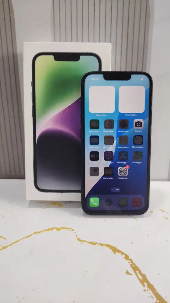 Iphone 14 128 ibox fullset minus udah ganti lcd face id off trutone on