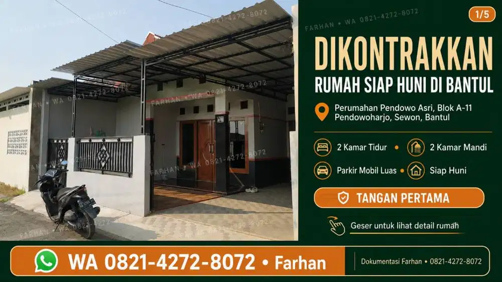 Rumah Siap Huni Dikontrakkan di Sewon Bantul, 2 KT 2 KM