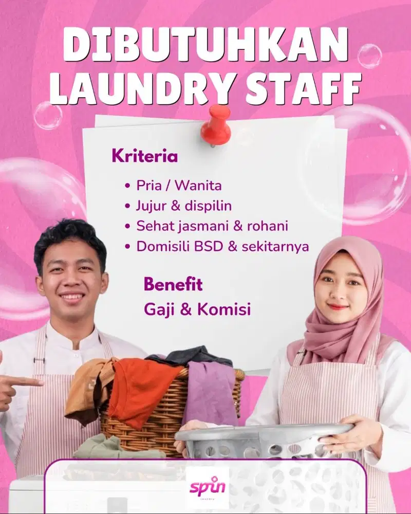 LOWONGAN KERJA – STAFF LAUNDRY