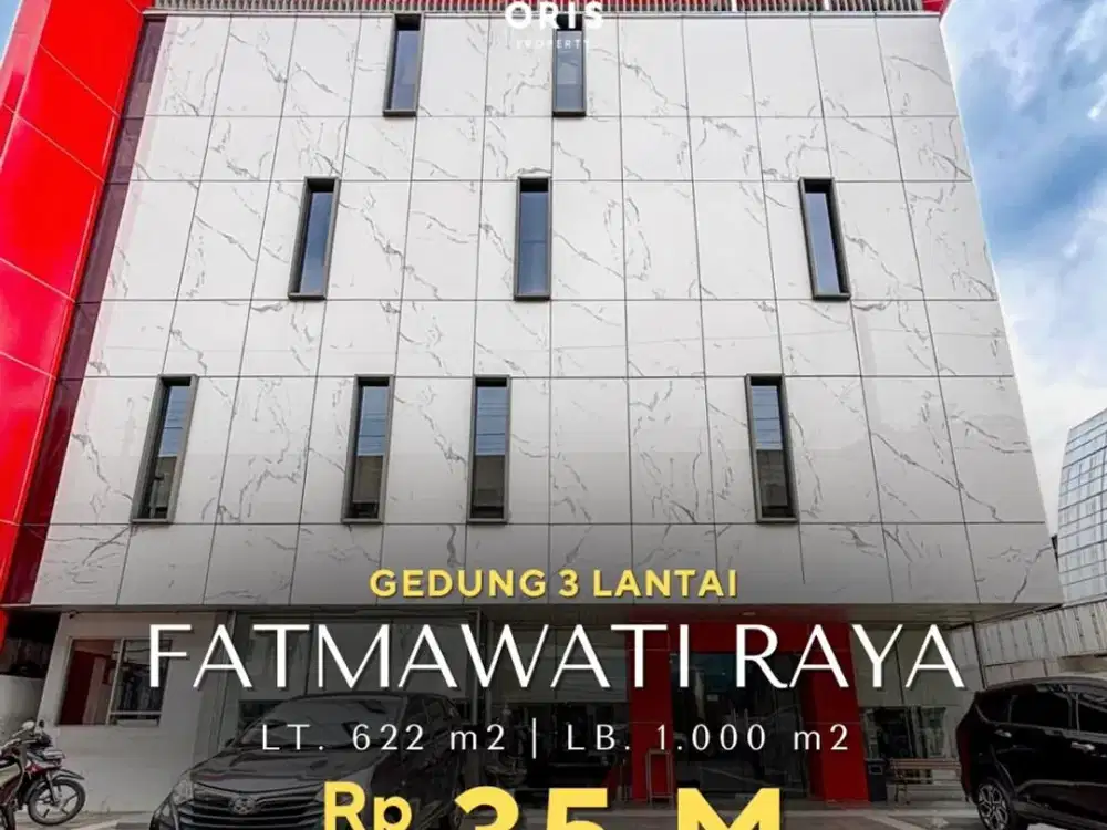 For Sale Gedung 3 Lantai Komersil Area, Hadap Timur & Tersewa s/d 2036 - Fatmawati Raya