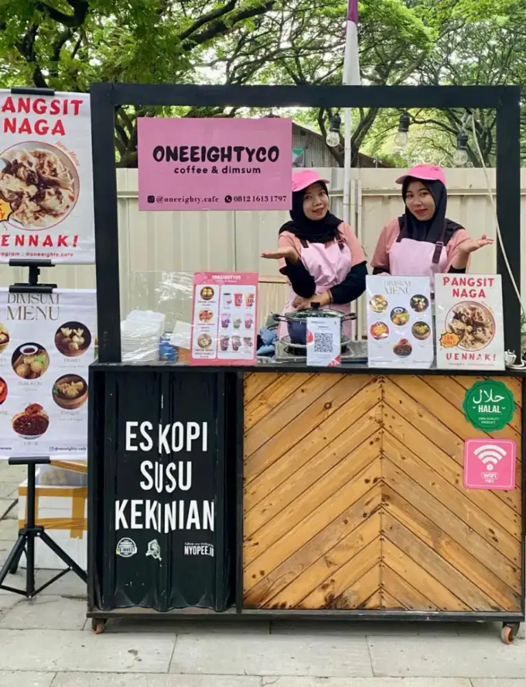 Gerobak Stand Usaha Minuman Dimsum Burger Pentol Siomay Cimol